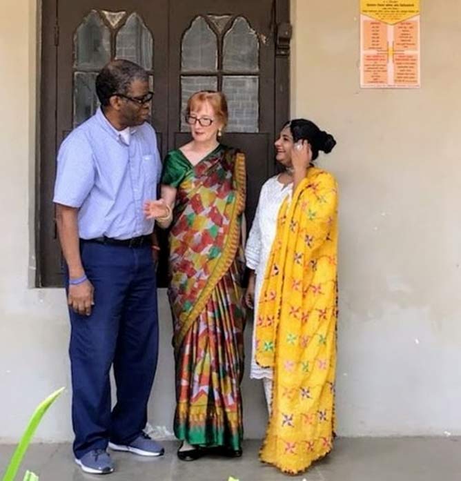 Katie and Bill with Soumya - Fergusson College Student